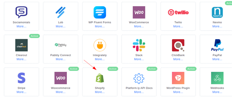 Shopfiy Integration in Platformly