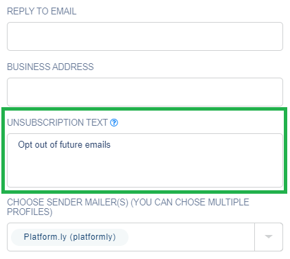 Unsubscribe Text