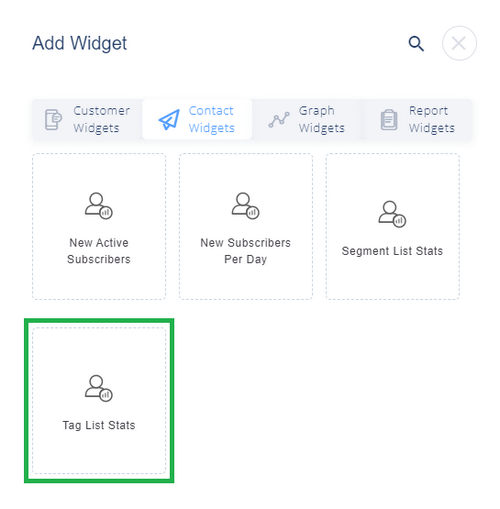 Tag List Stats Widget